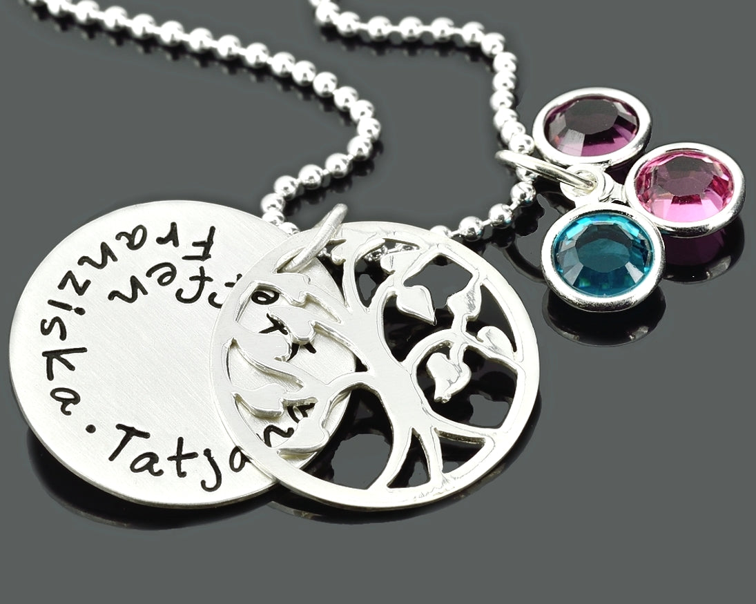 SCHMUCK GRAVUR, KETTE MIT NAMEN, LEBENSSCHMUCK, SILBERSCHMUCK