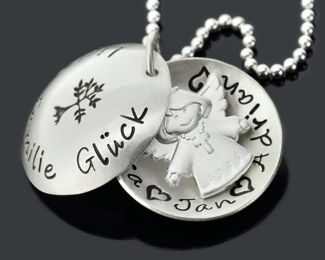 KETTE GRAVUR, ENGEL SCHMUCK, SCHUTZENGELKETTE, NAMENSKETTE